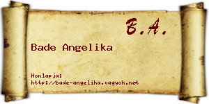 Bade Angelika névjegykártya